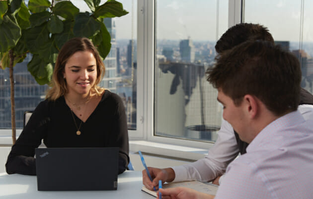 team members at a growth capital firm
